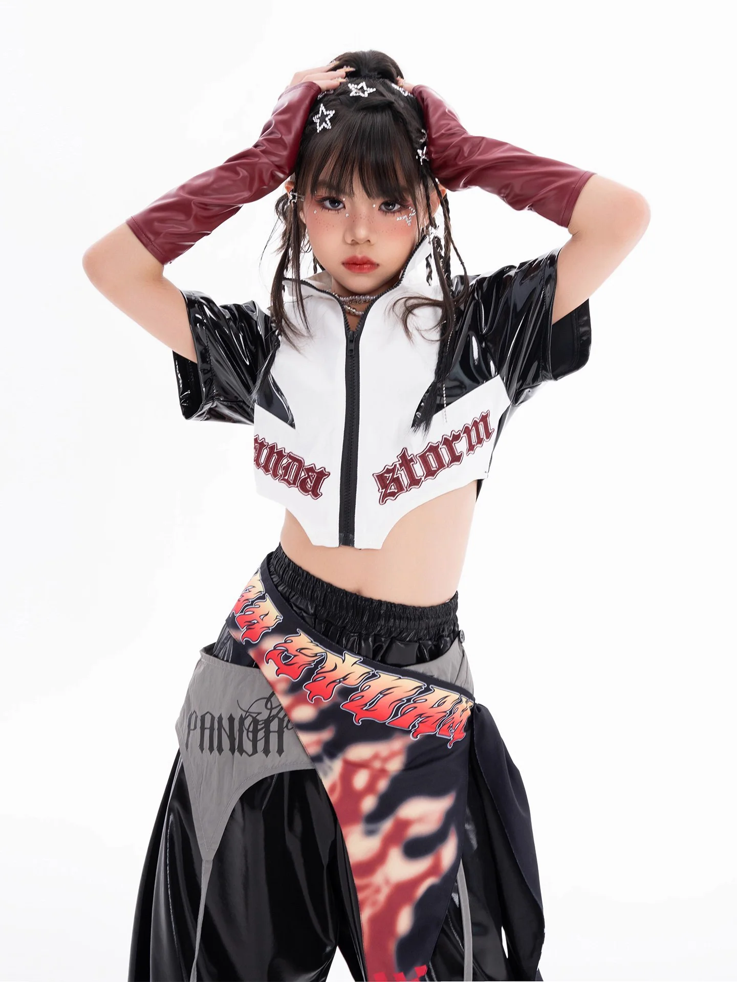 Traje de moda genial, ropa de grupo Kpop para niñas, traje de baile de Jazz, ropa de Hip Hop para niños, traje de calle, ropa de escenario para equipo DN21876