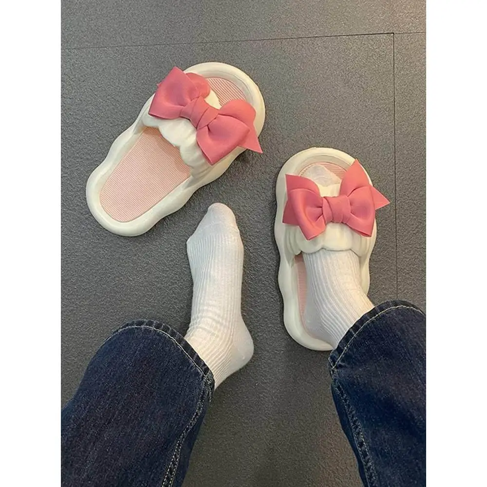 

Women's Thi Heel Slippers Cute Knot Flat Sandals Comfortable Step Spring Summer New Sle Casual Slippers