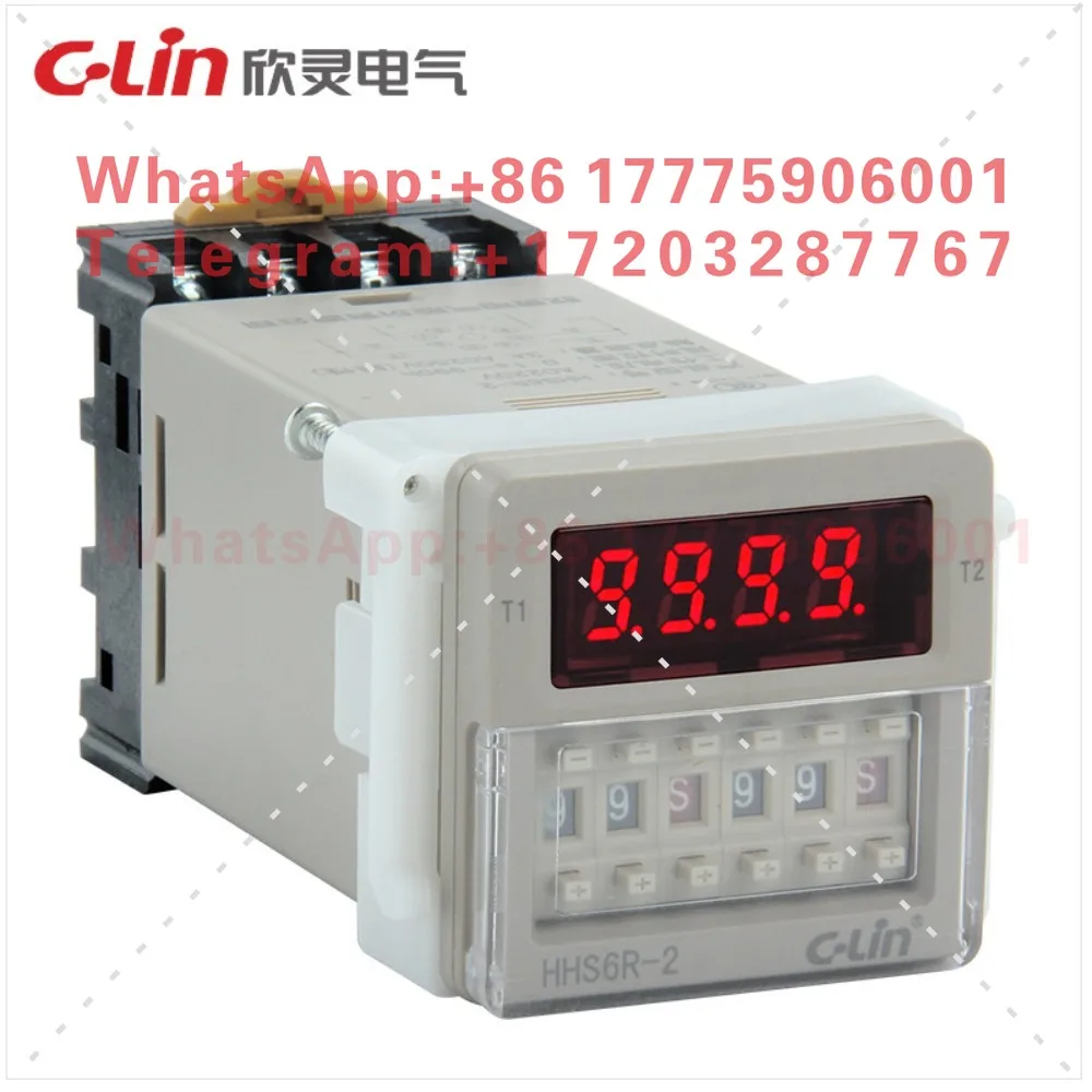 Digital display dual cycle time relay HHS6R-2 simultaneously outputs two sets of cycle delay touchpoint with seat