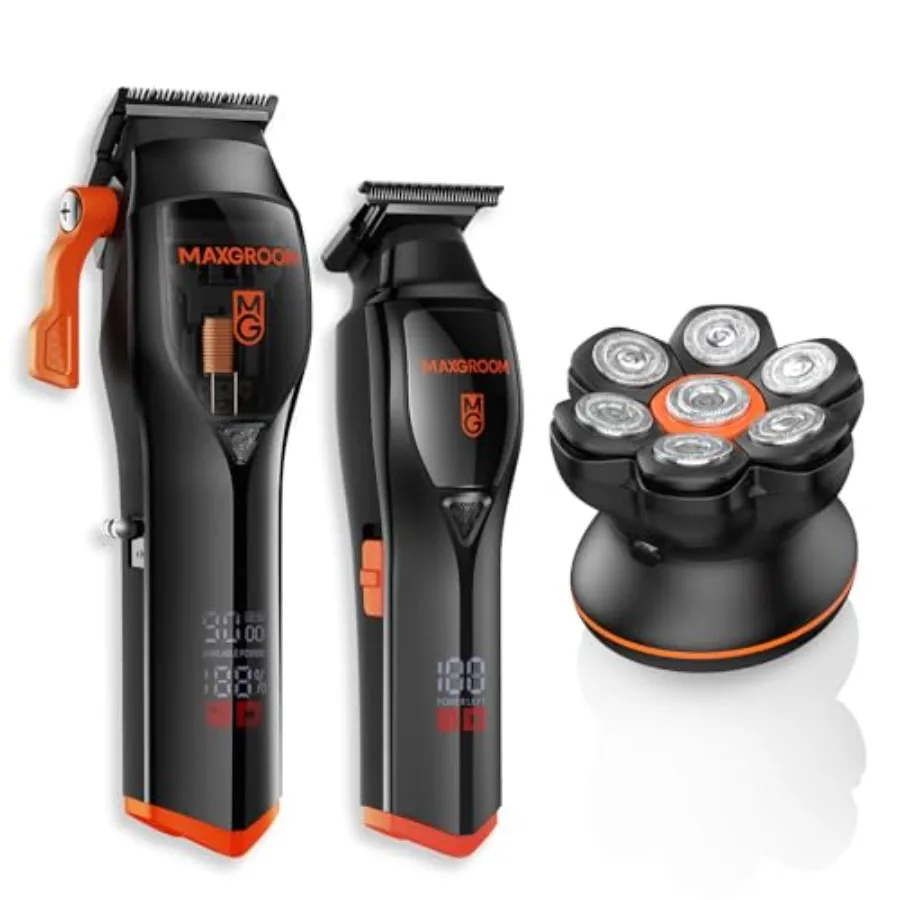 

Professional Hair Clippers with 7D Head Shaver for Men Stainless Steel Blade Black Color High-Speed Motor and Long Battery Life