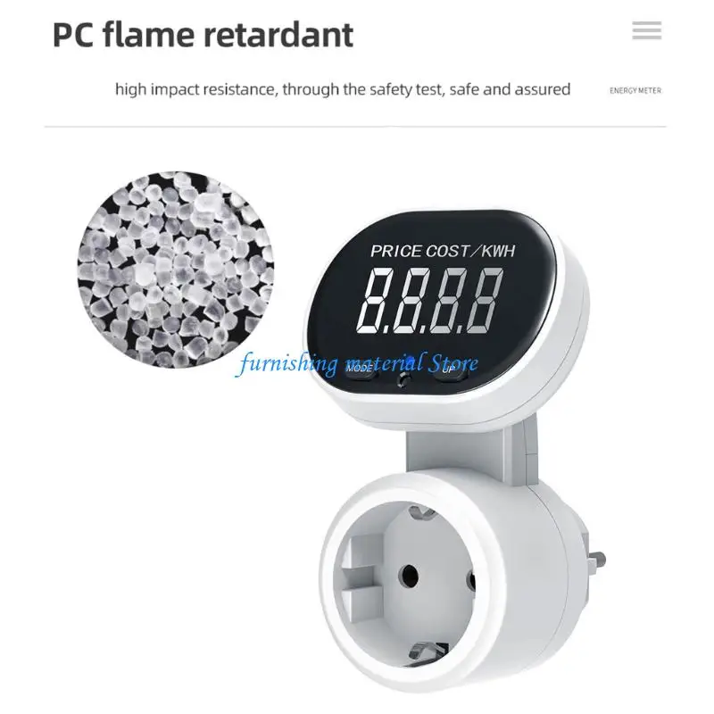 

Y5GD High Accuracy Power Monitoring Device Large LCD Screen Power Metering Socket Digital Display Energy Monitors Enduring