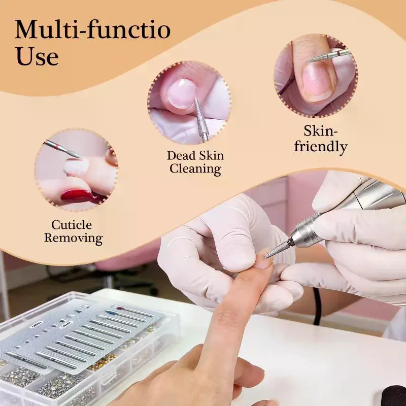 10 個電気ネイルドリルビットマニキュアペディキュア用タングステン角質除去爪研磨研削ヘッドマニキュアツール