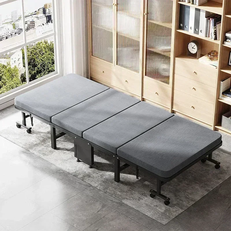 Household Goods Lunch Break Folding Bed Single Portable Home Office Nap Artifact Bed Wooden Board Hospital Escort Bed Adult