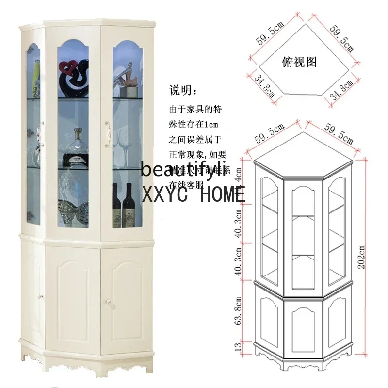 Corner Wine Cabinet Display Locker Chest of Drawers for Living Room and Bedroom Storage