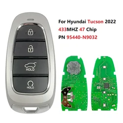 CN 020244   Inteligentny klucz PN 95440-N9032 dla Hyundai Tucson 2022 4 przyciski 433 MHz HITAG 3 47 Chip Keyless Go