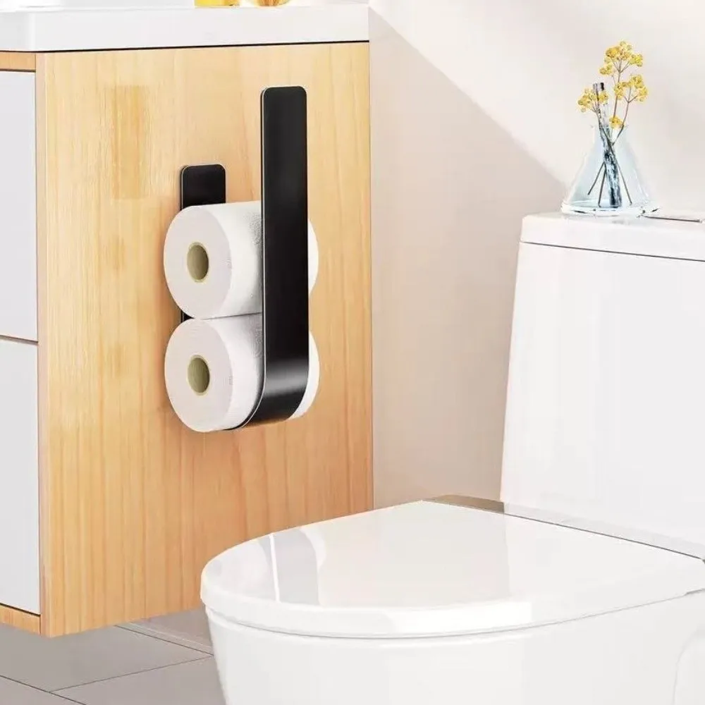 

Simple Wall-Mounted Toilet Paper Holder Iron U Shaped Tissue Storage Shelf Self-adhesive Storage Hooks Toilet Paper Rack Kitchen