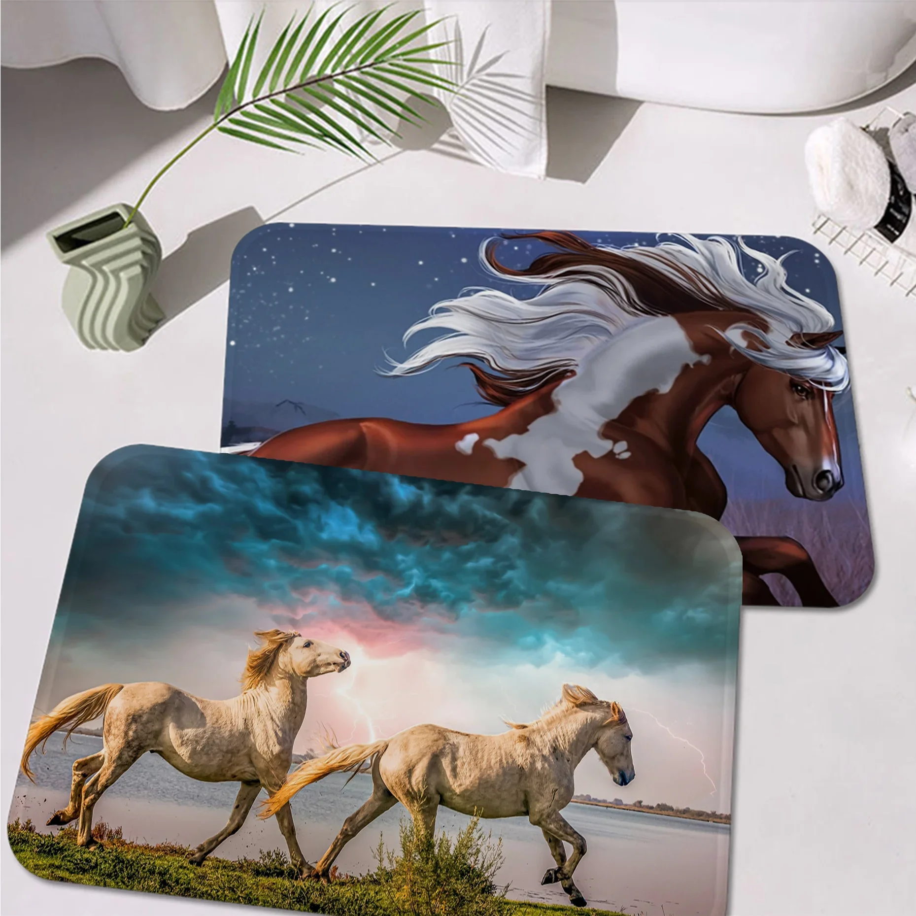 

Modern Horse Floor Mat Floor Mat Retro Multiple Choice Living Room Kitchen Rug Non-Slip Modern Home Decor