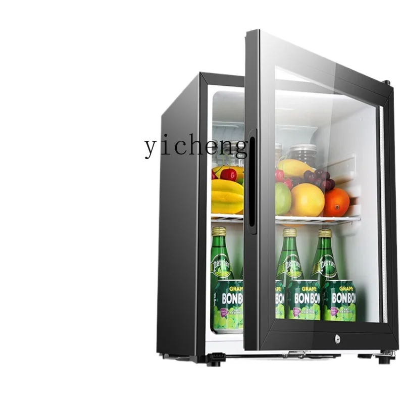 XL Refrigerated Fresh Cabinet Transparent Glass Door Ice Bar Freezer with Lock Mini Refrigerator