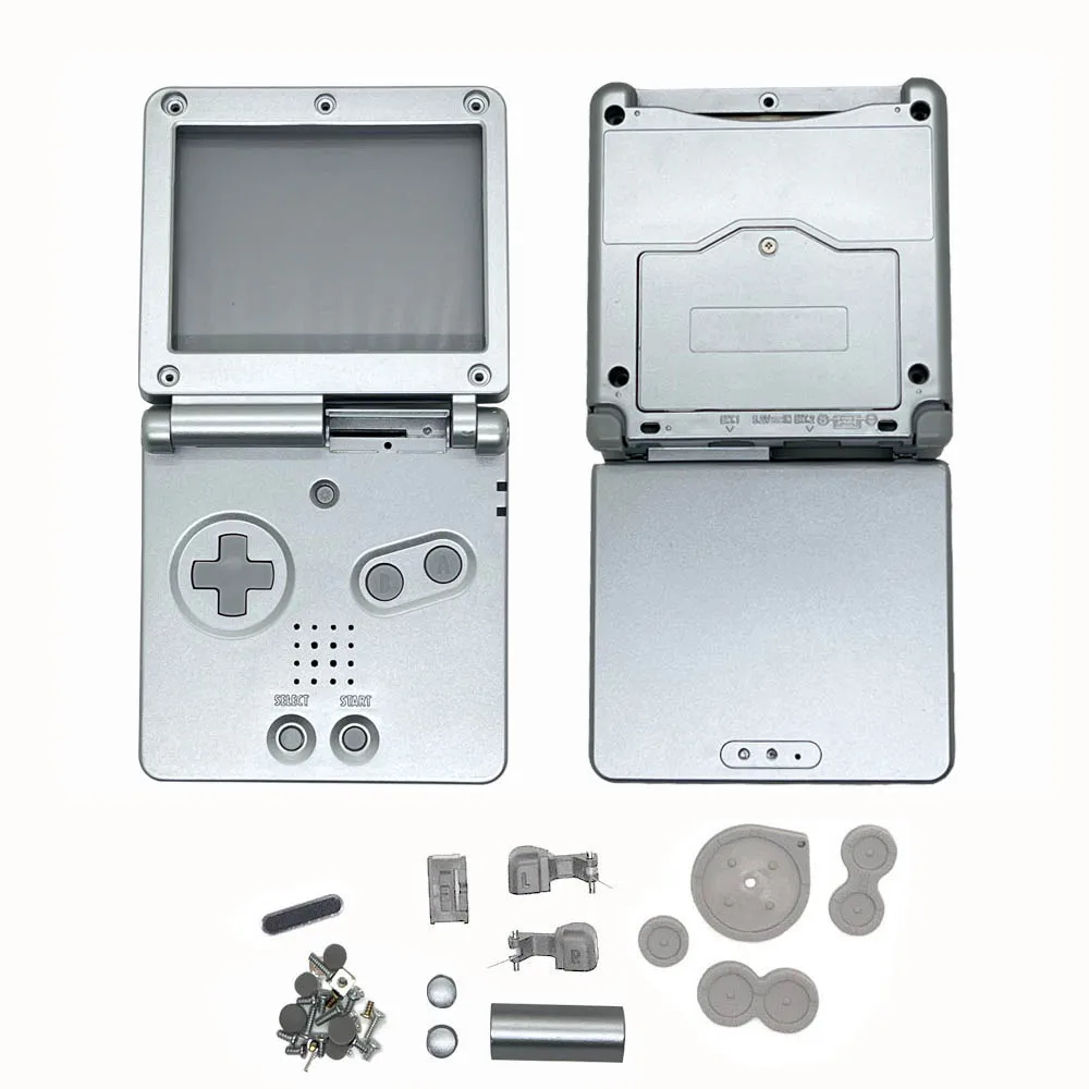 New GBASP Housing Shell Replacement for GBA SP Shell Case Cover with Buttons and Nameplate Logo for Gameboy Advance SP