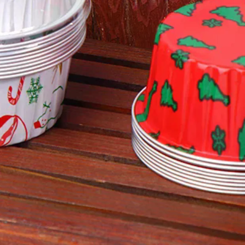 

10 шт. многоразовая круглая жестяная чашка из алюминиевой фольги с крышками, форма для пудинга, фритюрница, коробка из фольги, небольшой противень, чашки из фольги