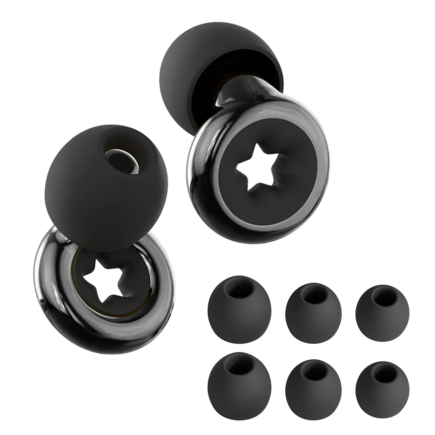 

HUAK Reusable Earplugs + Mute for Extra Cover- Noise Cancelling, High-Fidelity Hearing Protection for Sleeping, Swimming, Travel