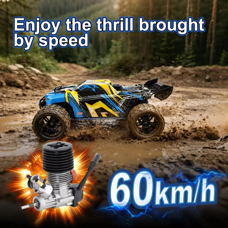 RH821 1/18 Maßstab 4WD Offroad Nitro RC-Auto Ausgestattet mit SH.21 Motor Professionelles Hochgeschwindigkeits-Rennauto für Erwachsene