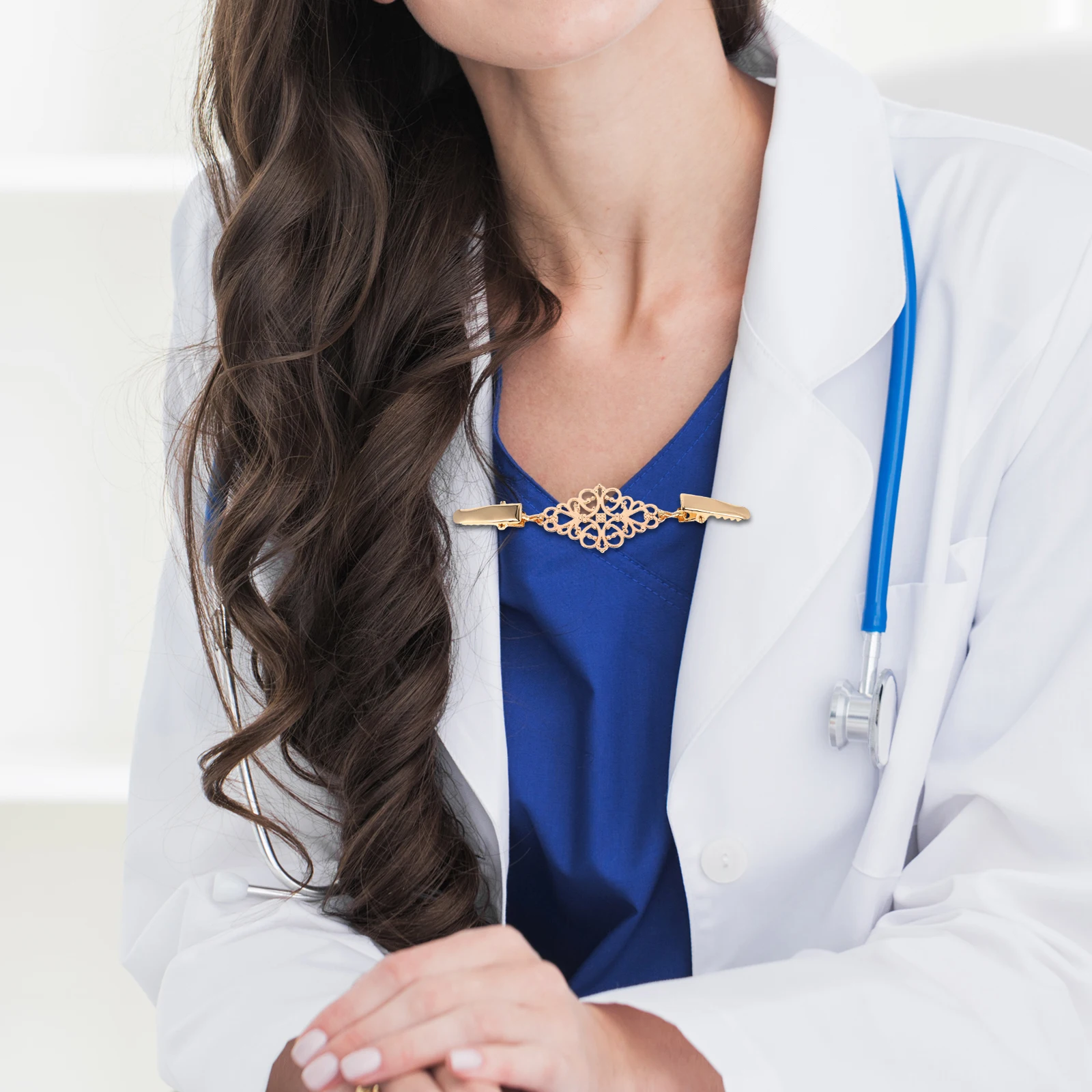 2 قطعة سترة سبيكة كليب طوق كليب للنساء الملابس الزخرفية الجوف خارج حزام الملابس عباءة ذهبية ملكة جمال