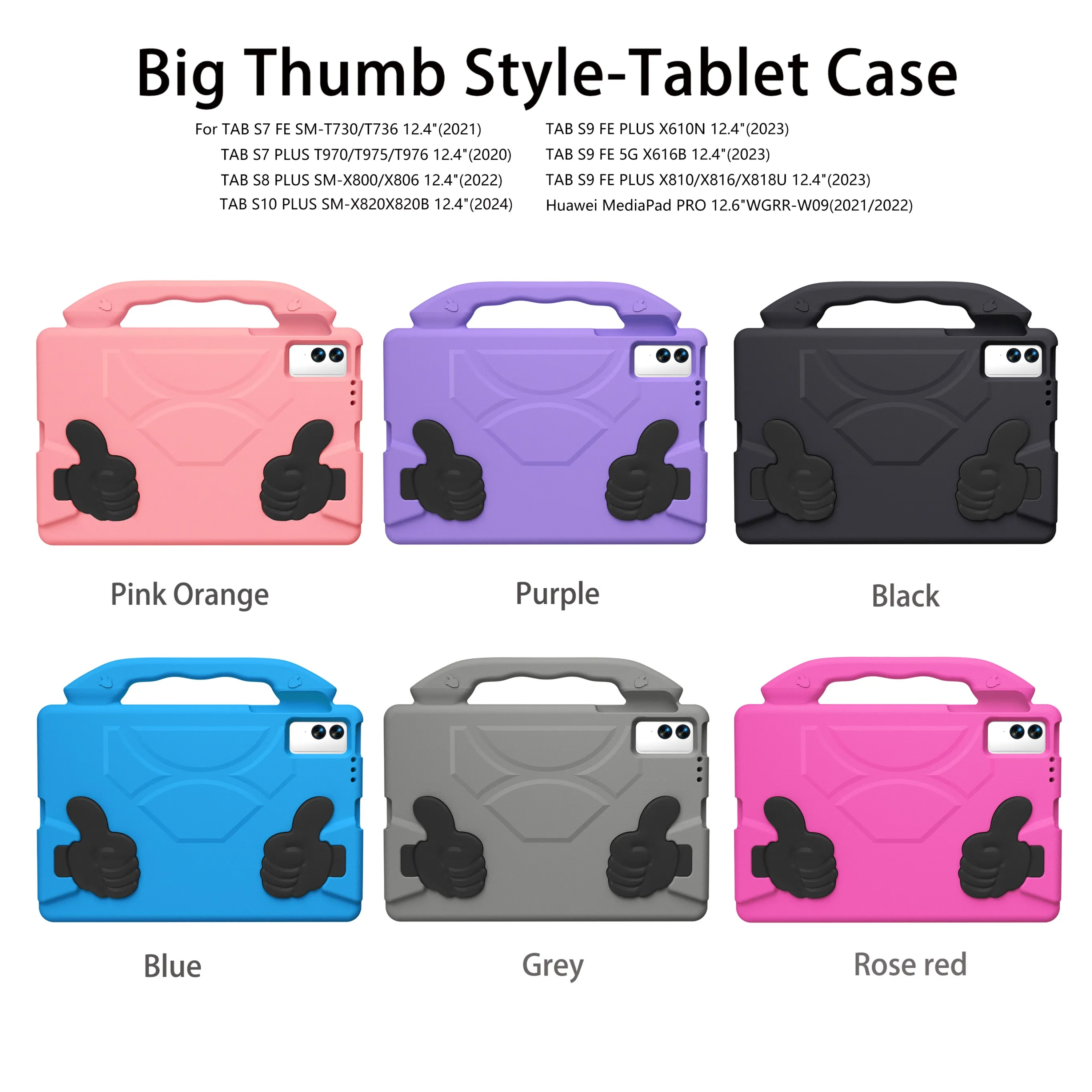 Kids EVA Stand Case Universal For Samsung Tab S10 S9 S8 S7 Plus FE 12.4 SM-X820 826 X610 616 X810 816 X800 806 T730 735 T970 975