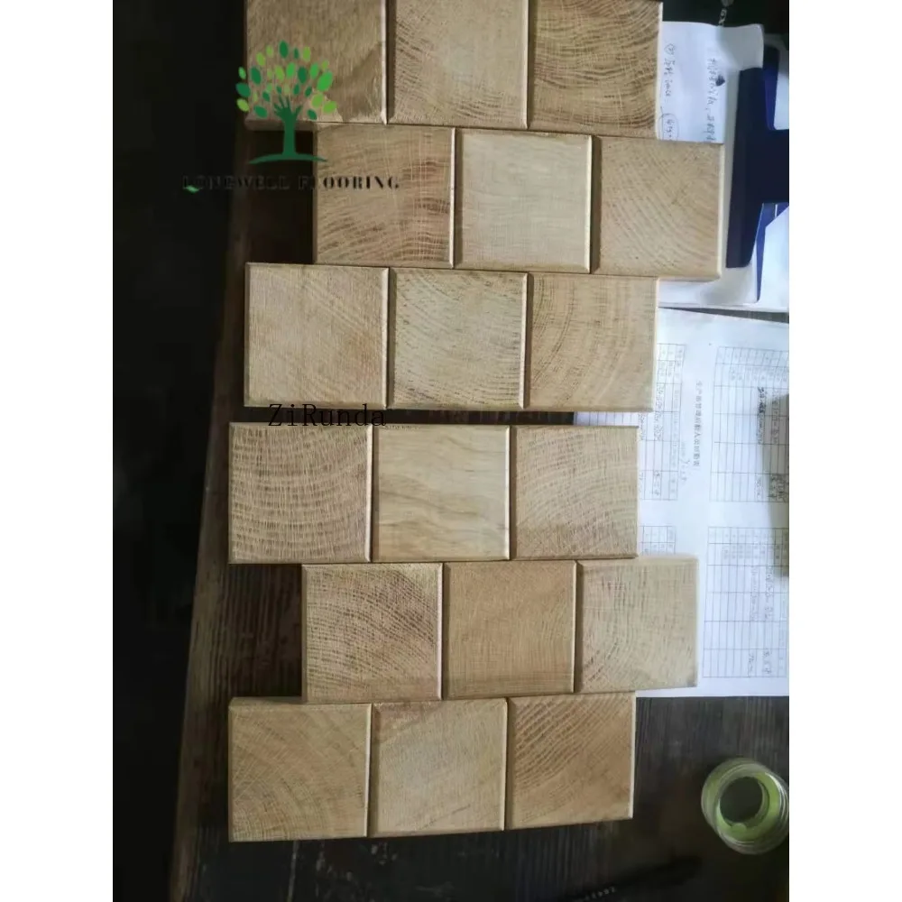 Versi khusus dari ubin kayu keras oak alami, lantai kayu oak putih solid