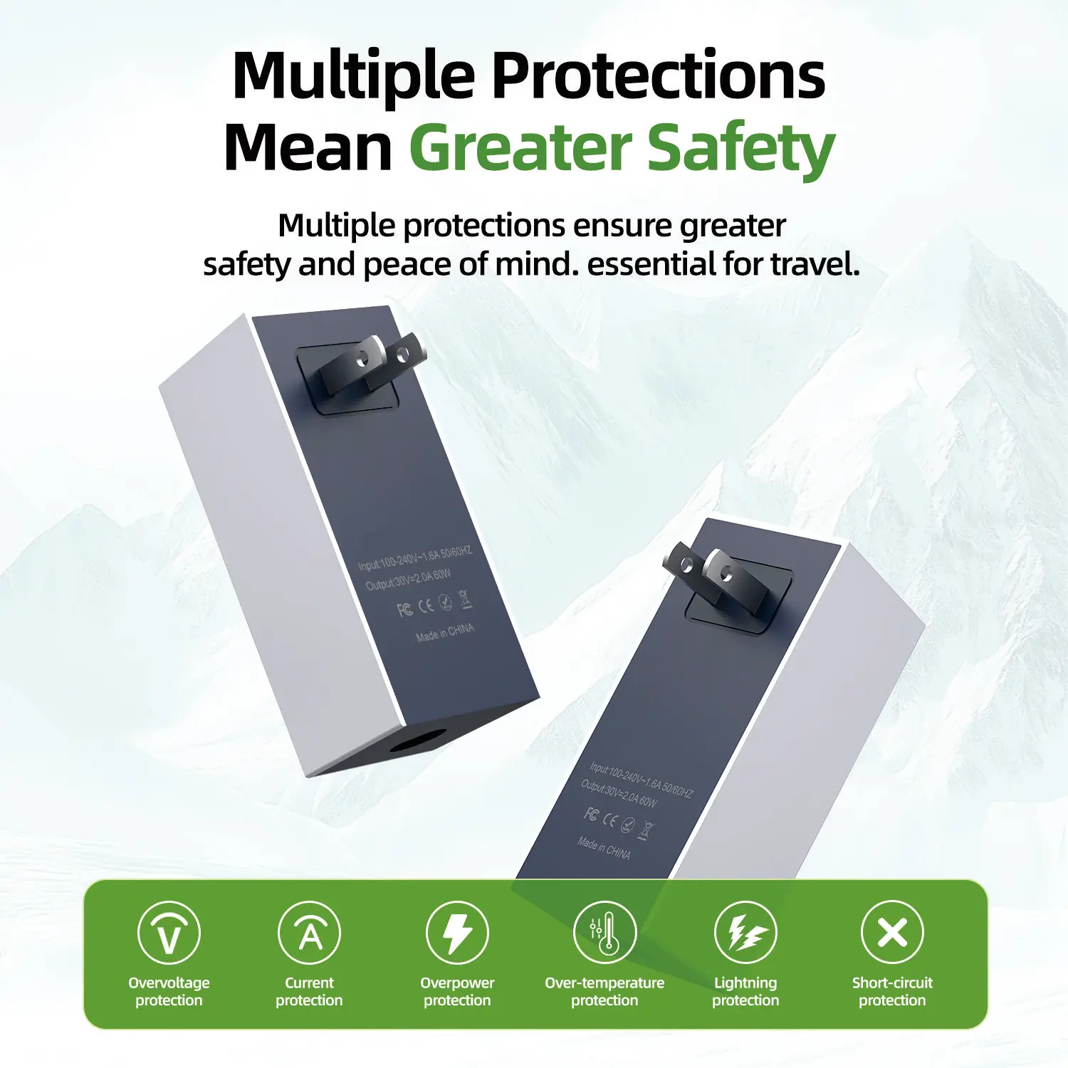 

60W DC Power Adapter Charger for Starlink Mini 30V/2A Output for Waterproof DC Cable Short Circuit Protection