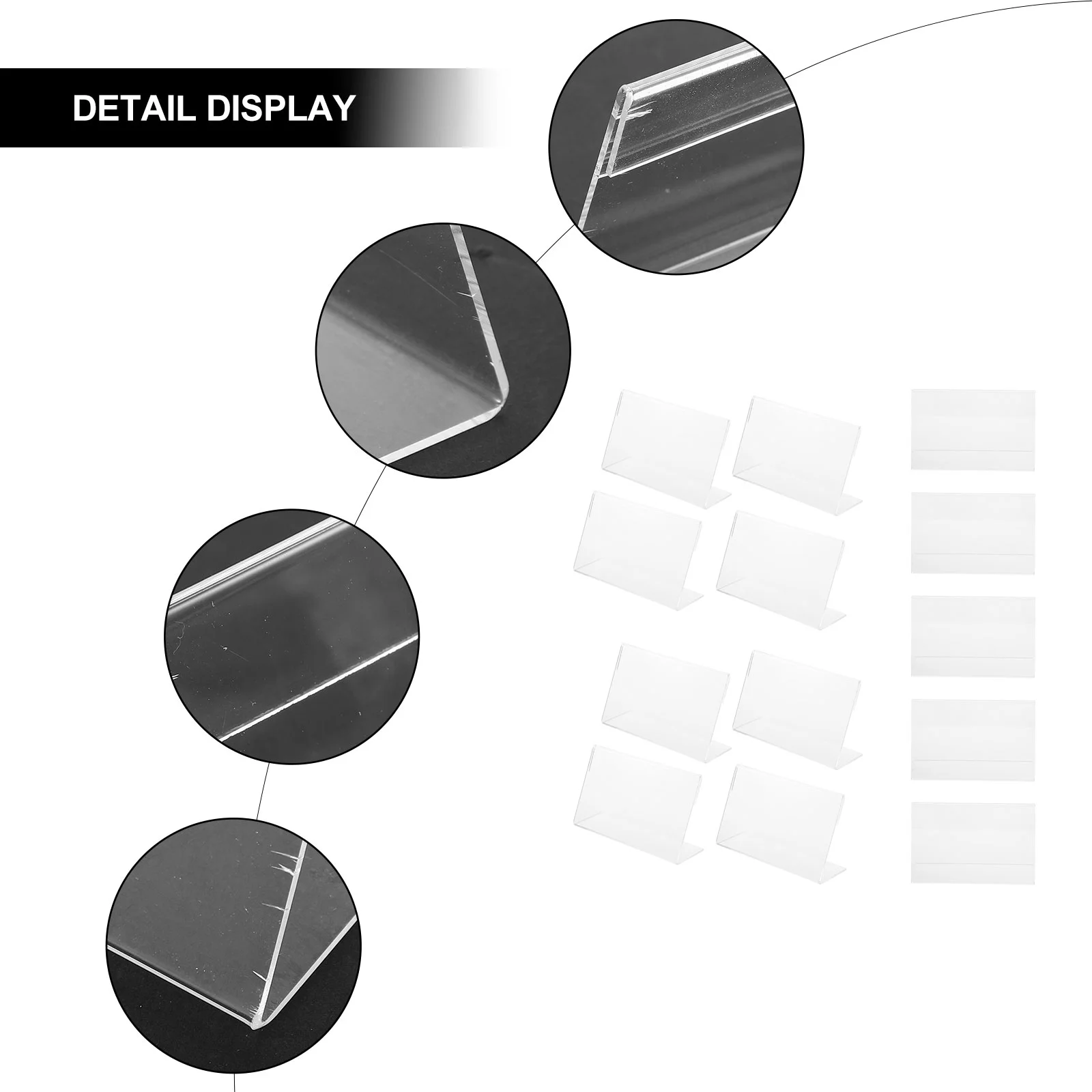 Transparent Acrylic Price Tag Display Stands L Shape Display Stands Price Tag Shelf Sign Stands Shelf Table Price Tag