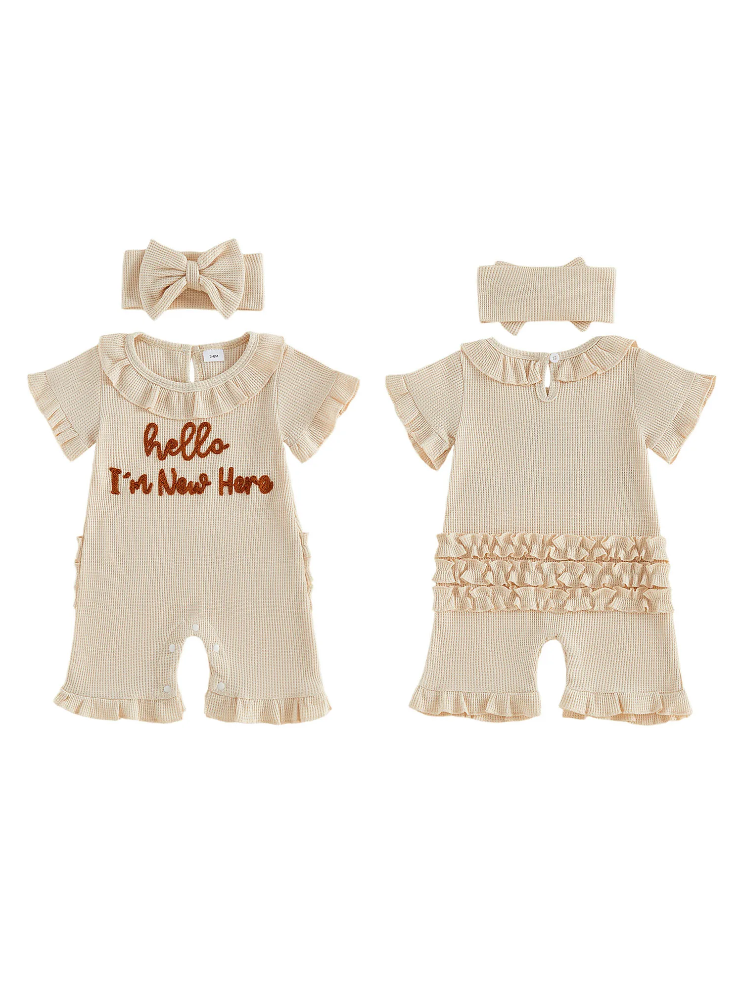 

Комплект из 2 предметов для маленьких девочек: комбинезон без рукавов с цветочным принтом и подходящей повязкой на голову для летних прогулок и вечеринок