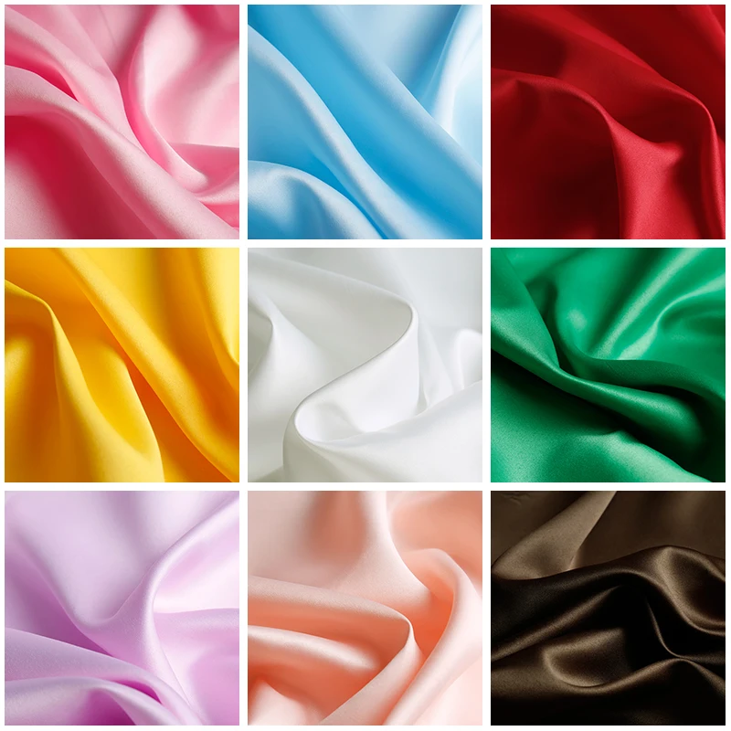 

Handmade Satin Fabric for DIY, Silk Cloth, Box Iining, Home Dress Curtain, Wedding Party Decoration, Sewing Background,