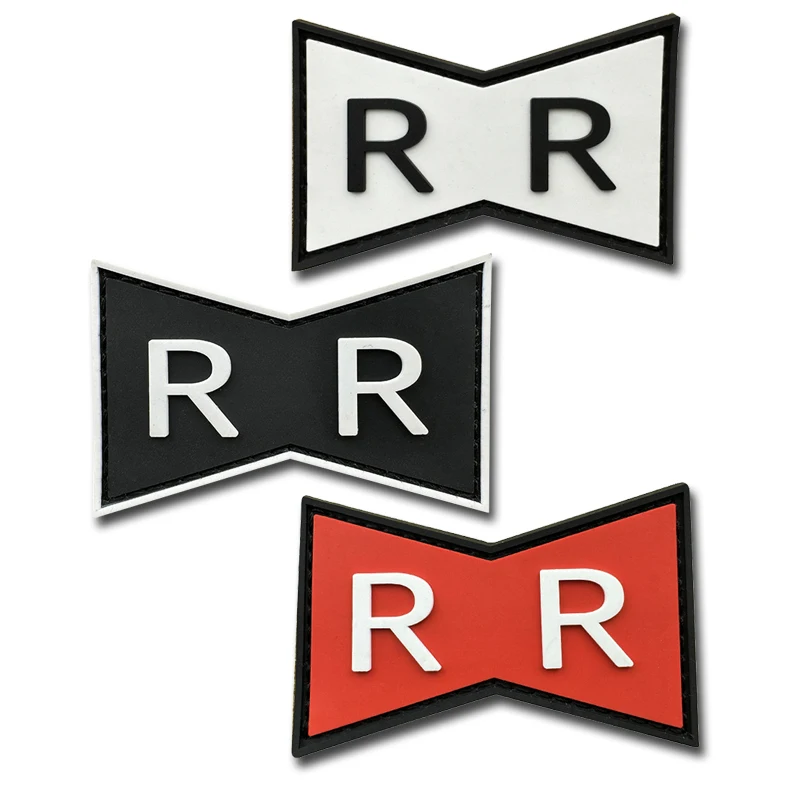 R Logo Aufnäher mit Klettverschluss Leuchtende PVC-Abzeichen Reflektierende Taktische Patches für Kleidung Taschen DIY Zubehör