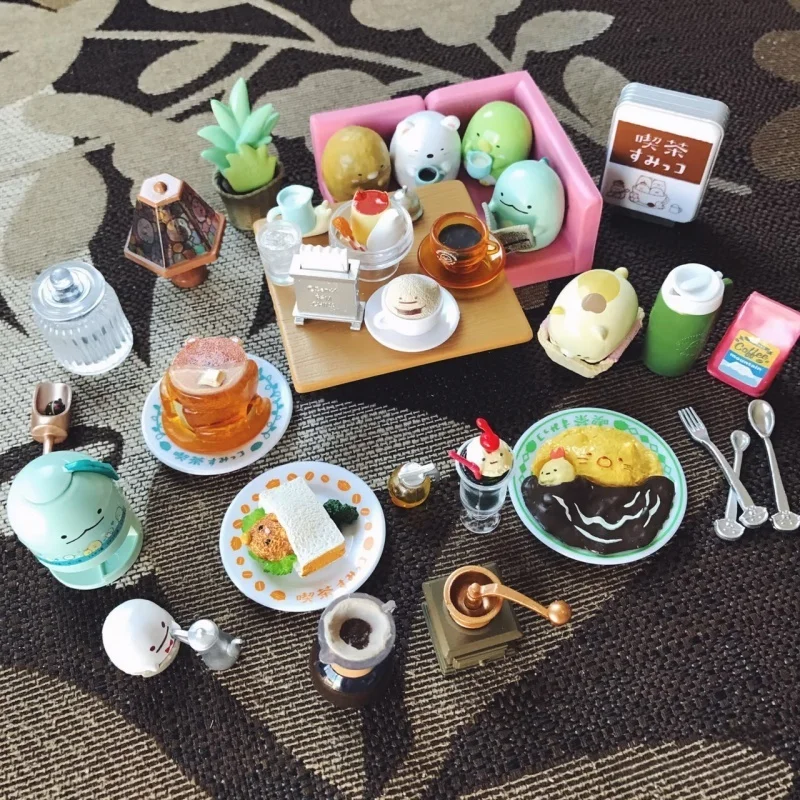 Re-Ment Sumikkogurashi Miniature Cafe Blind Box Figurki Zabawki Cukierkowe Ozdoby Kolekcjonerskie Scenki dla Dzieci na Prezent