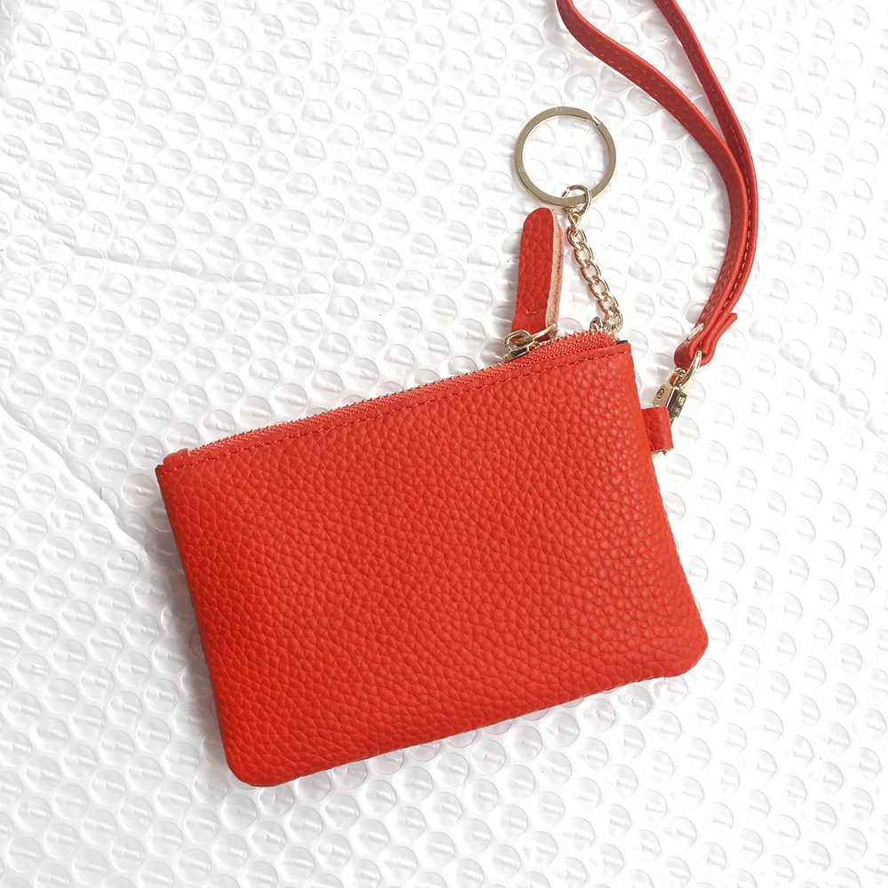 Benutzer definierte Buchstaben Frauen Münz geldbörse Echt leder Dame Schlüssel bund Karten halter kleine Lanyard Brieftasche personalisieren Name Reiß verschluss Armband Tasche – Detail 9