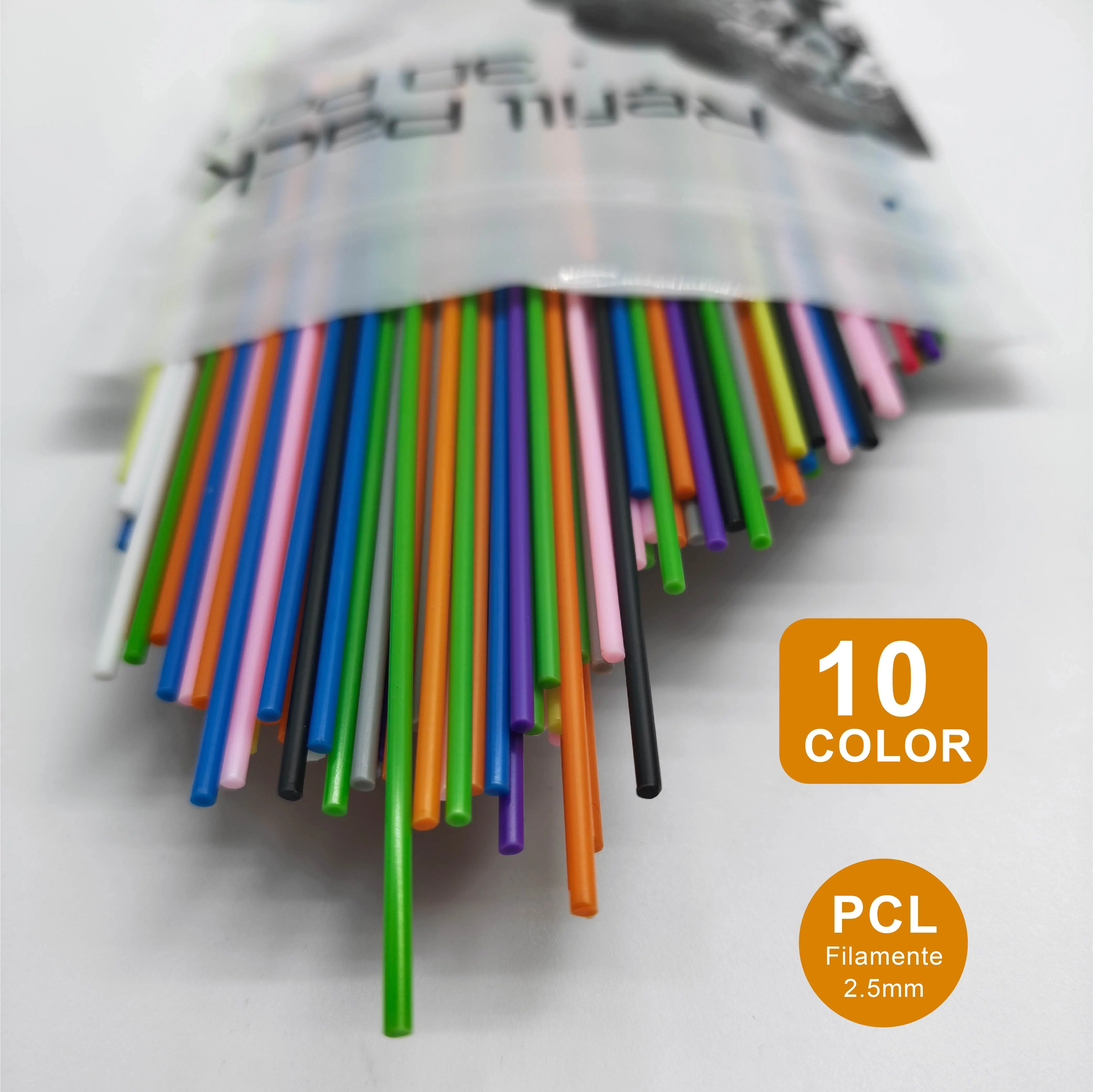 

SUNDI® 2.5mm PCL 3D Pen Refill, 310Pcs 10 Colors, Low Temperature Safe Filament Compatible with 3Doodler Start for Kids DIY