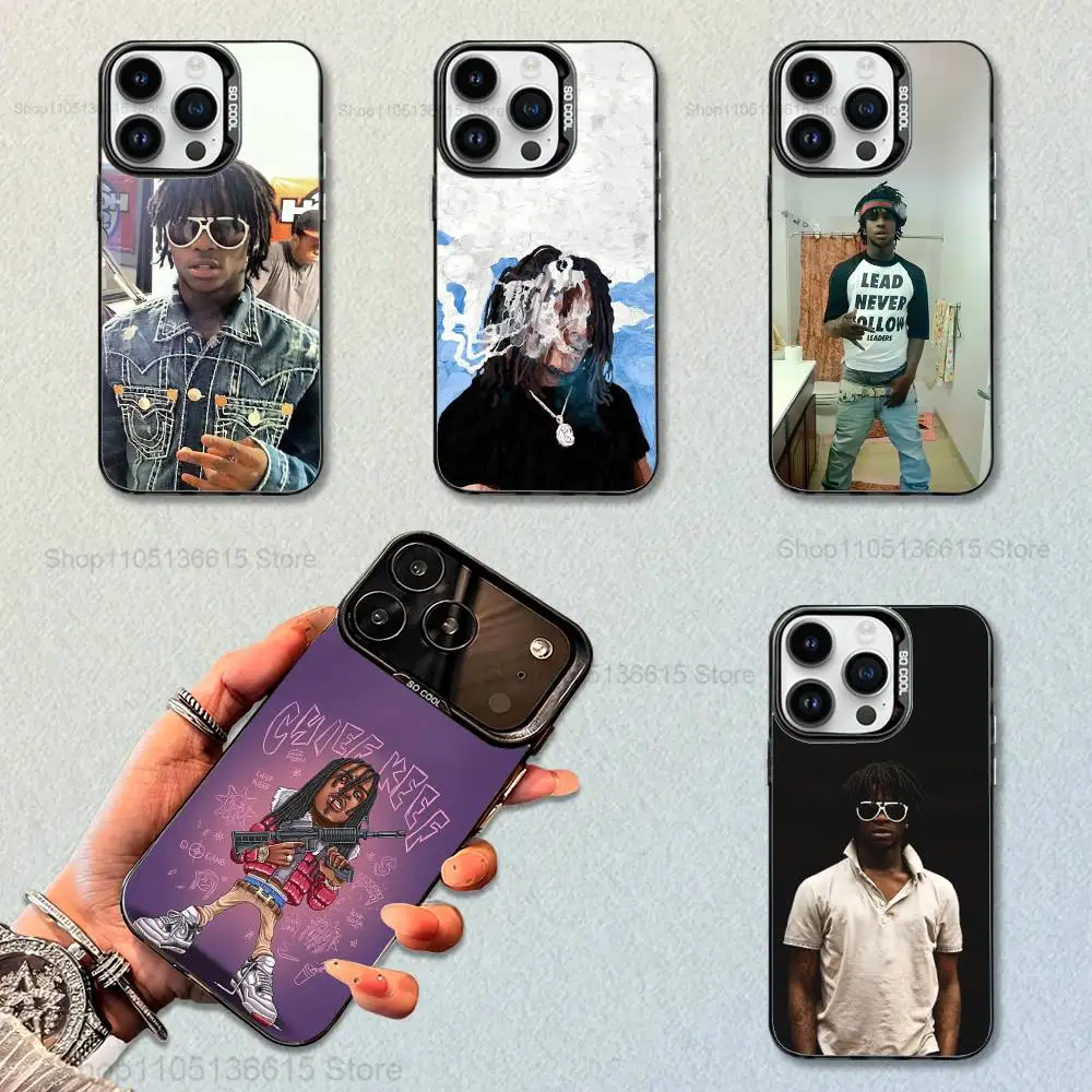 Casing Rapper C-CHIEF K-KEEF Untuk iPhone 16,15,14,17,13,12,11,Mini,Pro,SE,XS,MAX, Penutup Silikon Hitam Matte