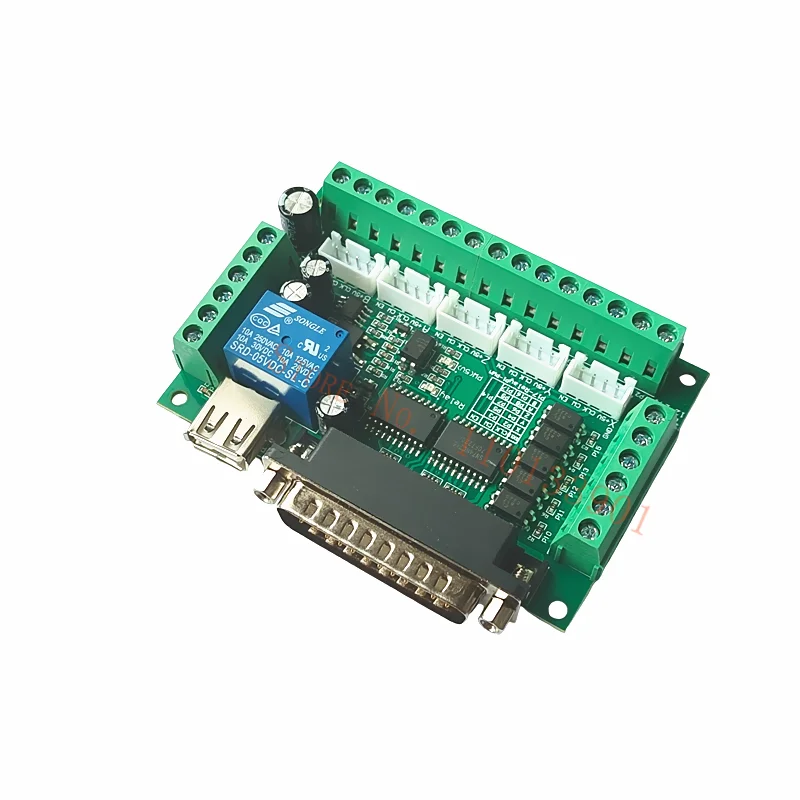 Interfaz de placa de arranque CNC de 5 ejes con Cable USB para controlador de Motor paso a paso MACH3, Control de puerto paralelo, 1 unidad