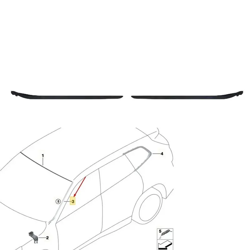 A95E-Rubber Seal Strip Front Windshield 1 Pair Waterproof Guide Sealing For BMW X1 U11 22-24- Part Numbers 51319478897 513194788