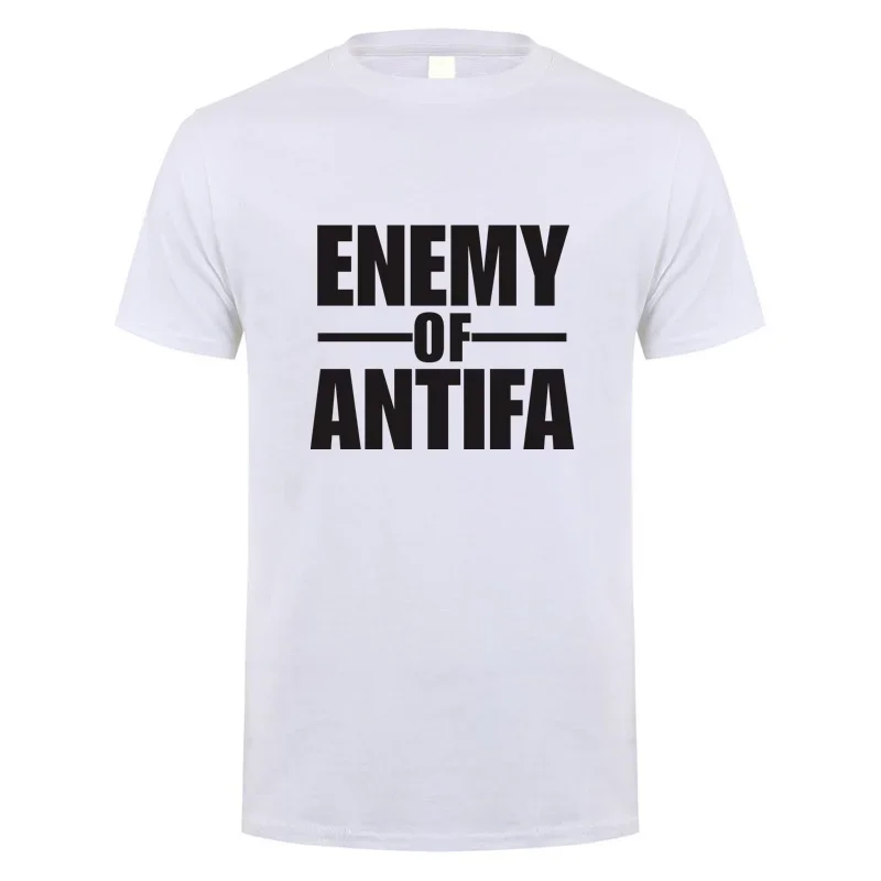 تي شيرت Enemy of ANTIFA تي شيرت مضحك مضاد للرجال من البوليستر يسمح بمرور الهواء للرياضة، ملابس غير رسمية، ملابس سهلة الحفاظ على حجم أوروبي #2