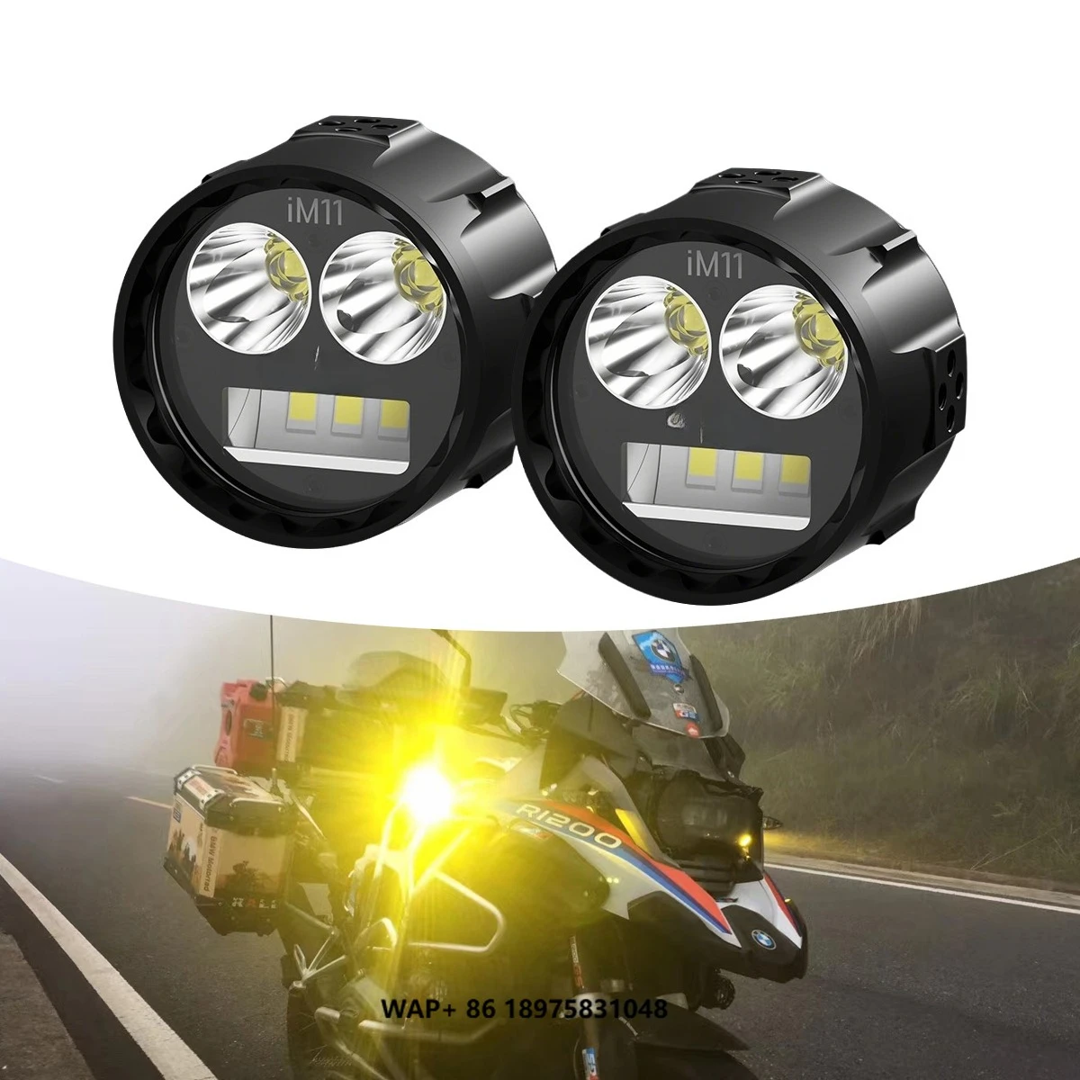 

Professional Light for Motorcycle Fog Lights Ultra-Bright White Yellow Beam Modes IPX8 Waterproof for R1300/1250GS/Gs1200