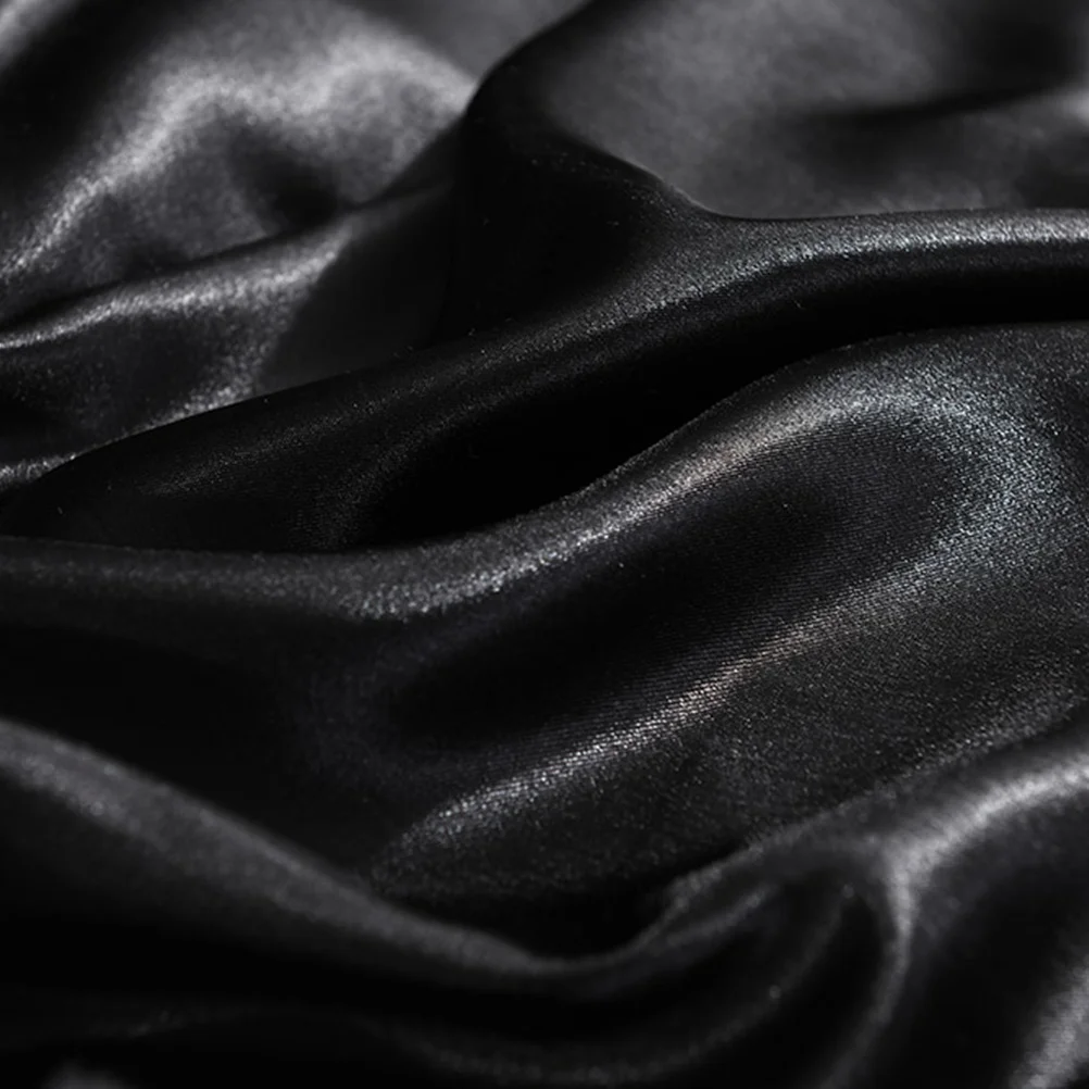 

198x203x30cm Premium Silk Bed Coverlet Mattress Protector Waterproof Comfortable Solid Color Elastic Bedding Set Black