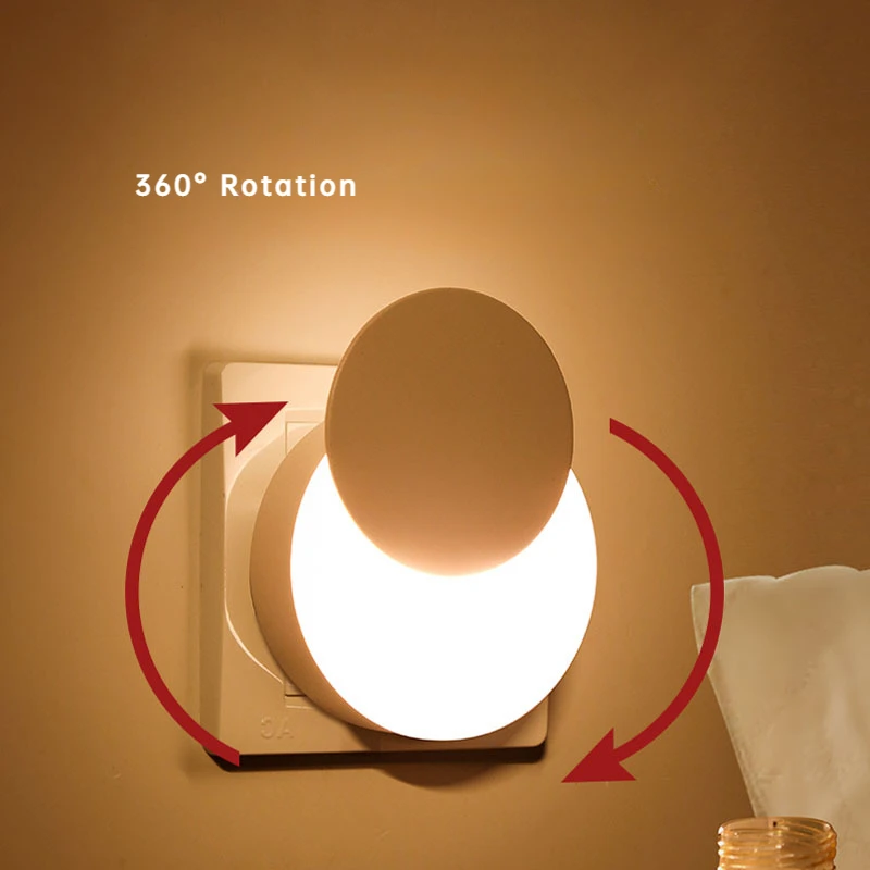 1/2PCS LED Light Control Sensor Night Light, EU US Plug In Auto On/Off Wall Lamp, Suitable for Baby Room, Bedroom, Living Room