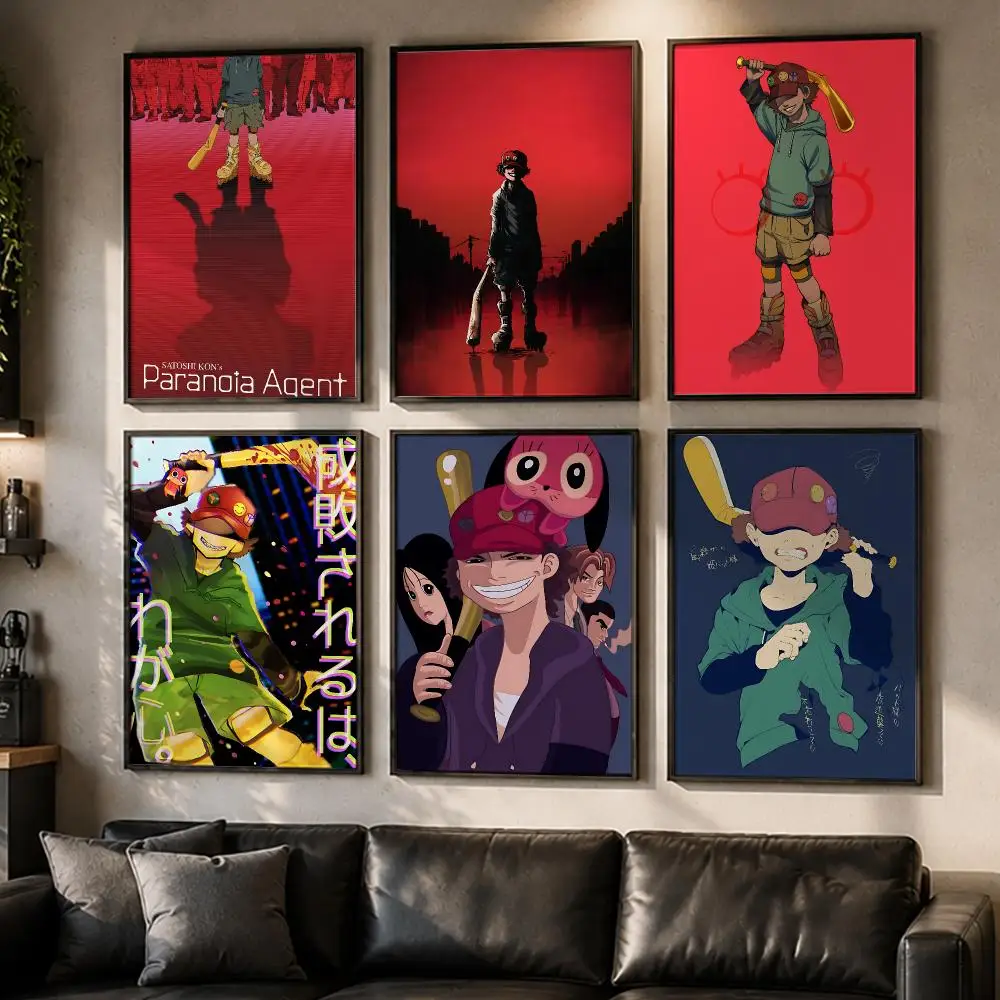 Sharp Anime Paranoia Agent Poster No Glue Residue Self-Adhesive Art Poster Wall Decor for Bedroom Living Room