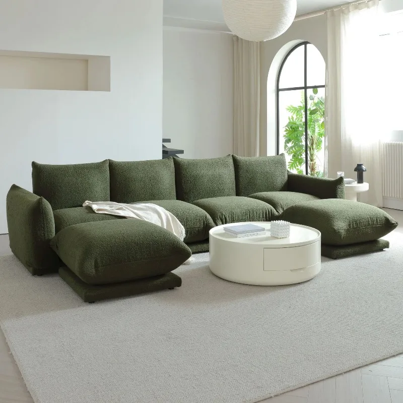 Cream style bread sofa art inline small living room compression sofa