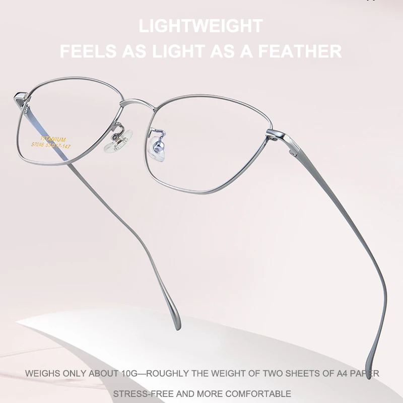 

New Gentle Style Titanium Glasses Frame For Women Large Frame Fashionable Luxurious Eyeglasses High-Quality Eyewear
