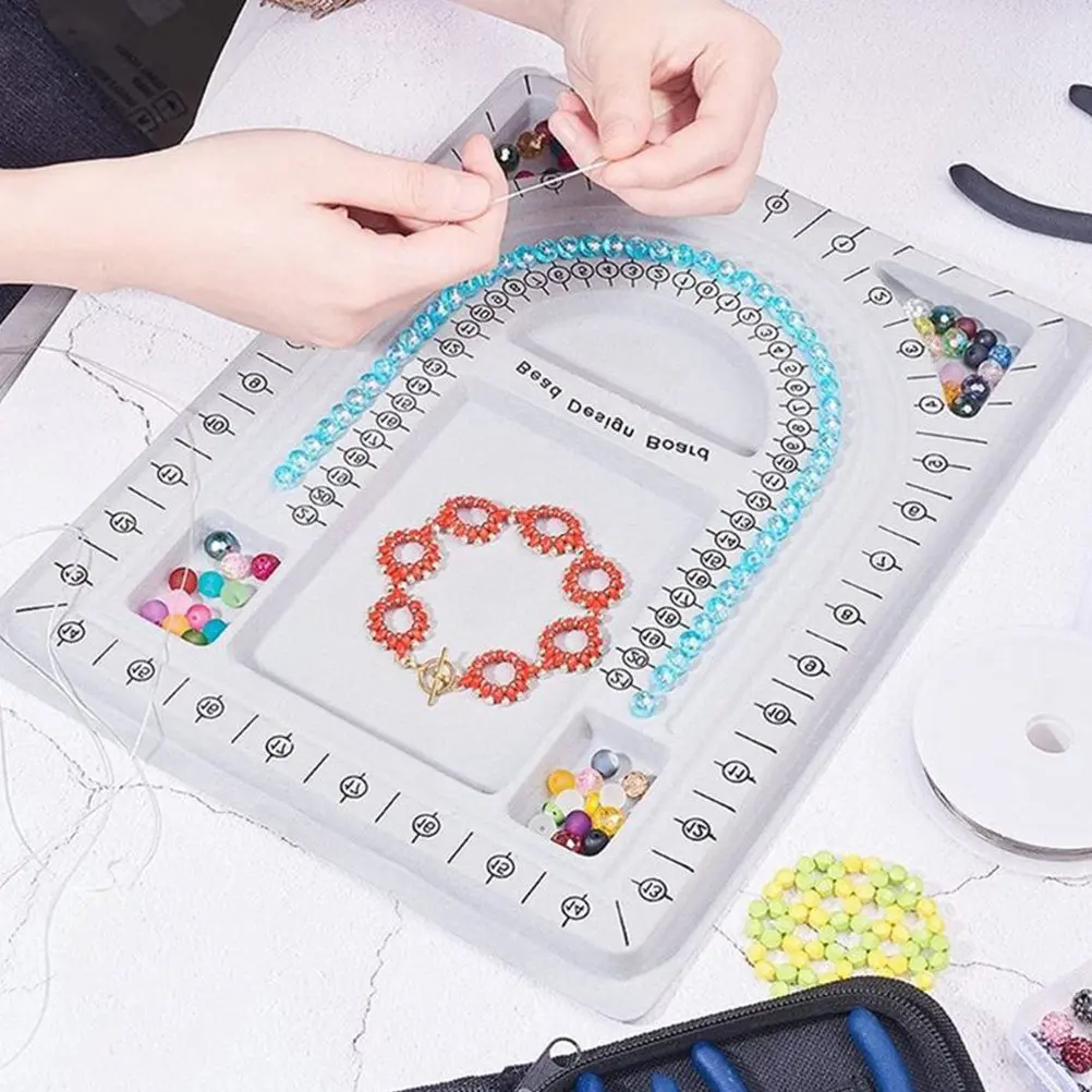 

2Pcs Jewelry Storage Box Beading Boards Design Organizer for DIY Bracelet Necklace Making Craft Tool Bead Design Boards