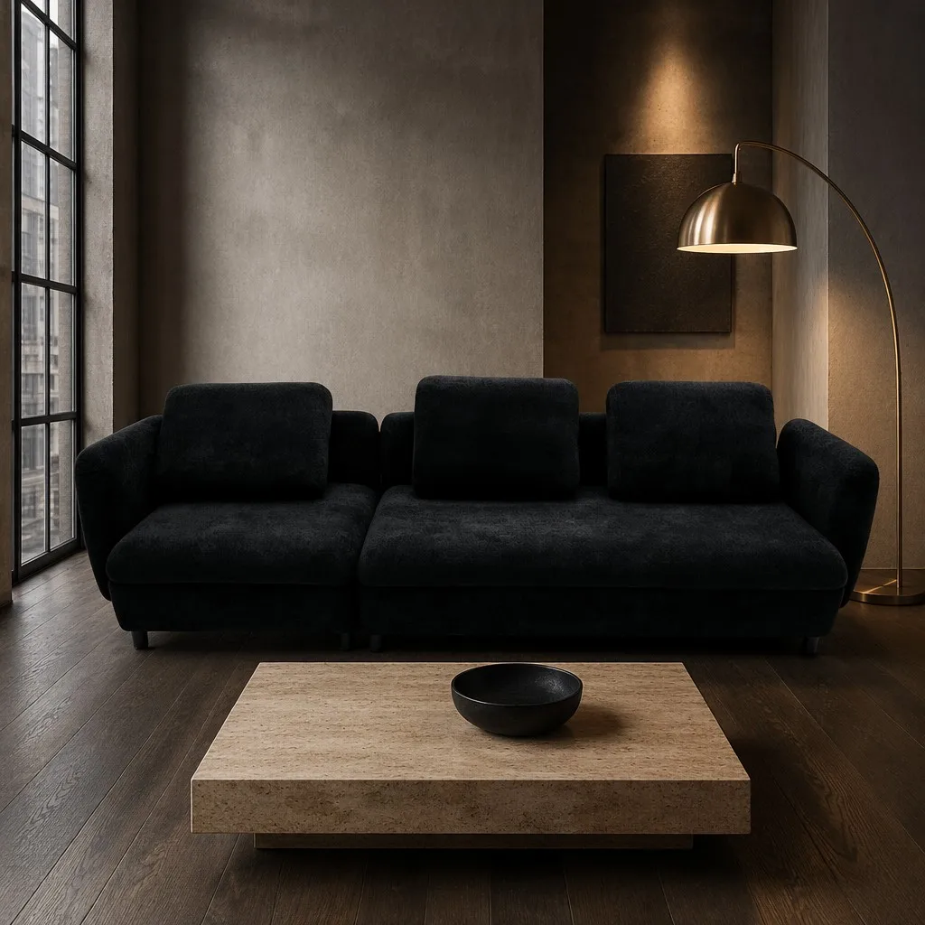 #Modern Luxury Fabric Reclining Eco-Friendly Semi-compressed Sofa Vacuum Packed 3 Boxes Easy Assembly Sectional Livingroom Couch