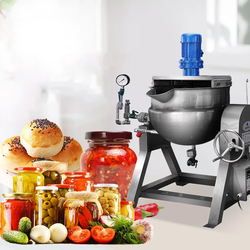 New temperature-controlled mixing jacketed pot, fully automatic soup pot, wok, cooking pot, electric heating, stuffing mixer,