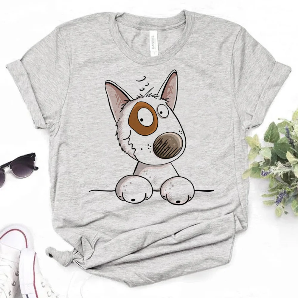 Bull Terrier t-shirts women Japanese manga streetwear t-shirts girl Japanese clothing