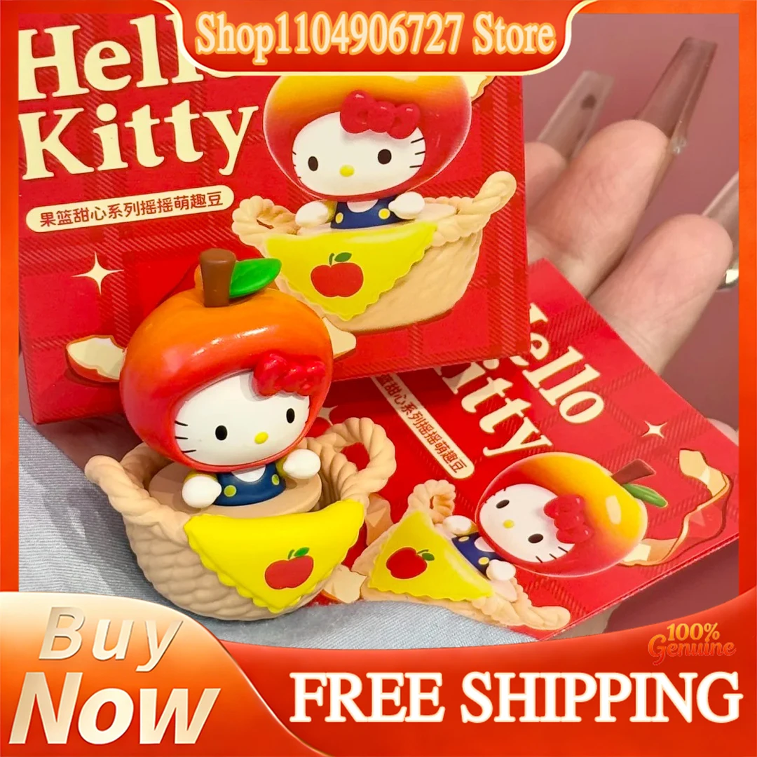 

Набор фигурок Hello Kitty Blind Box: серия «Фруктовая корзина», милые мини-фигурки для автомобиля и рабочего стола, подарки для фанатов и женщин