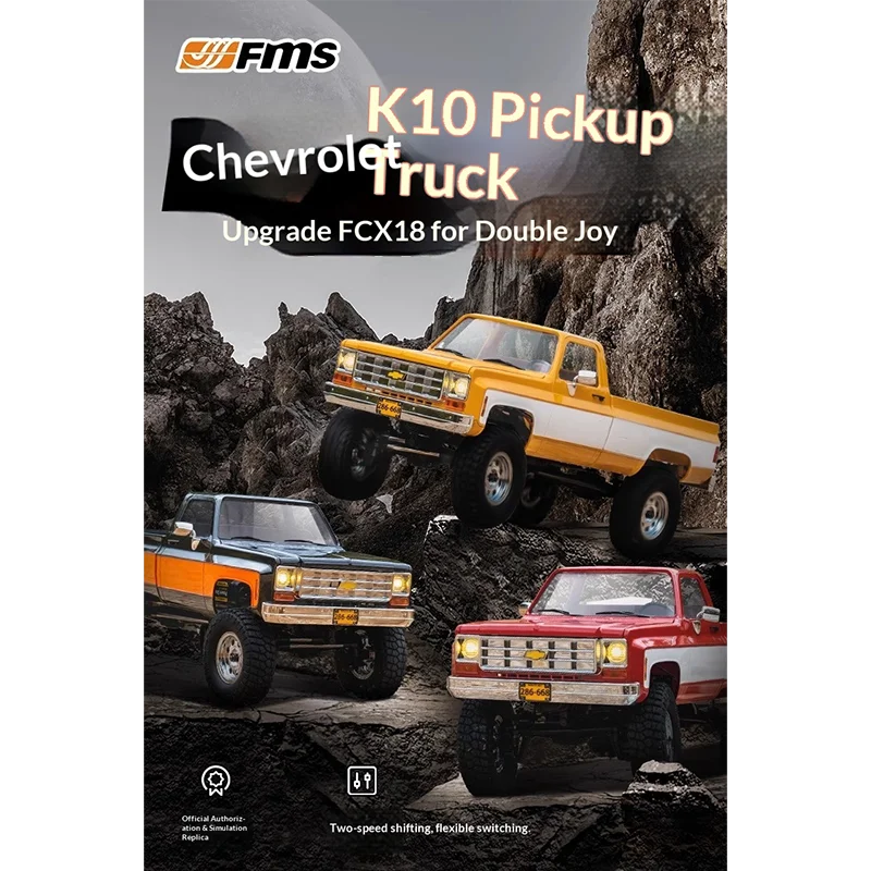

1: 18 FCX18 Chevrolet K10 Mini Two speed Mechanical Transmission Remote Control Toy Climbing Car