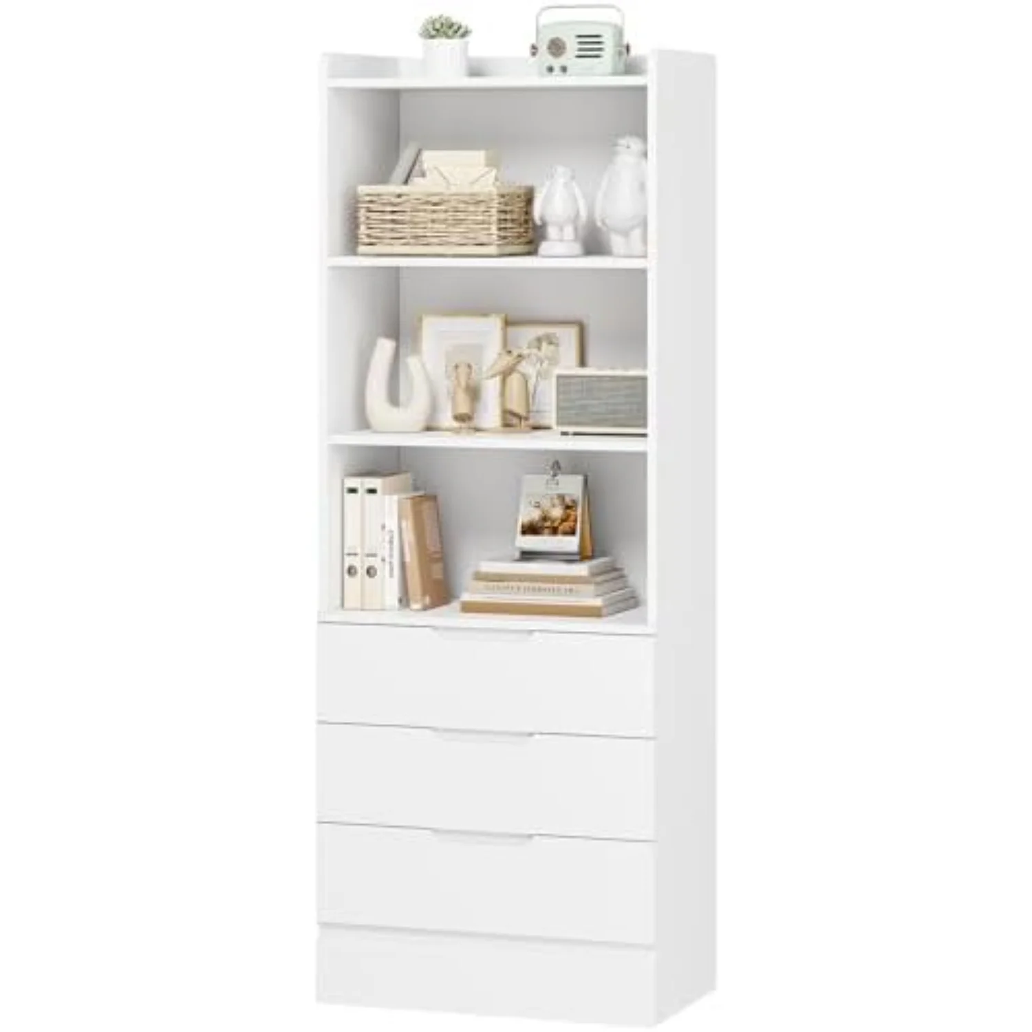 Bookcase Wood Shelf - 73.23'' Tall Storage Cabinet Bookcase with