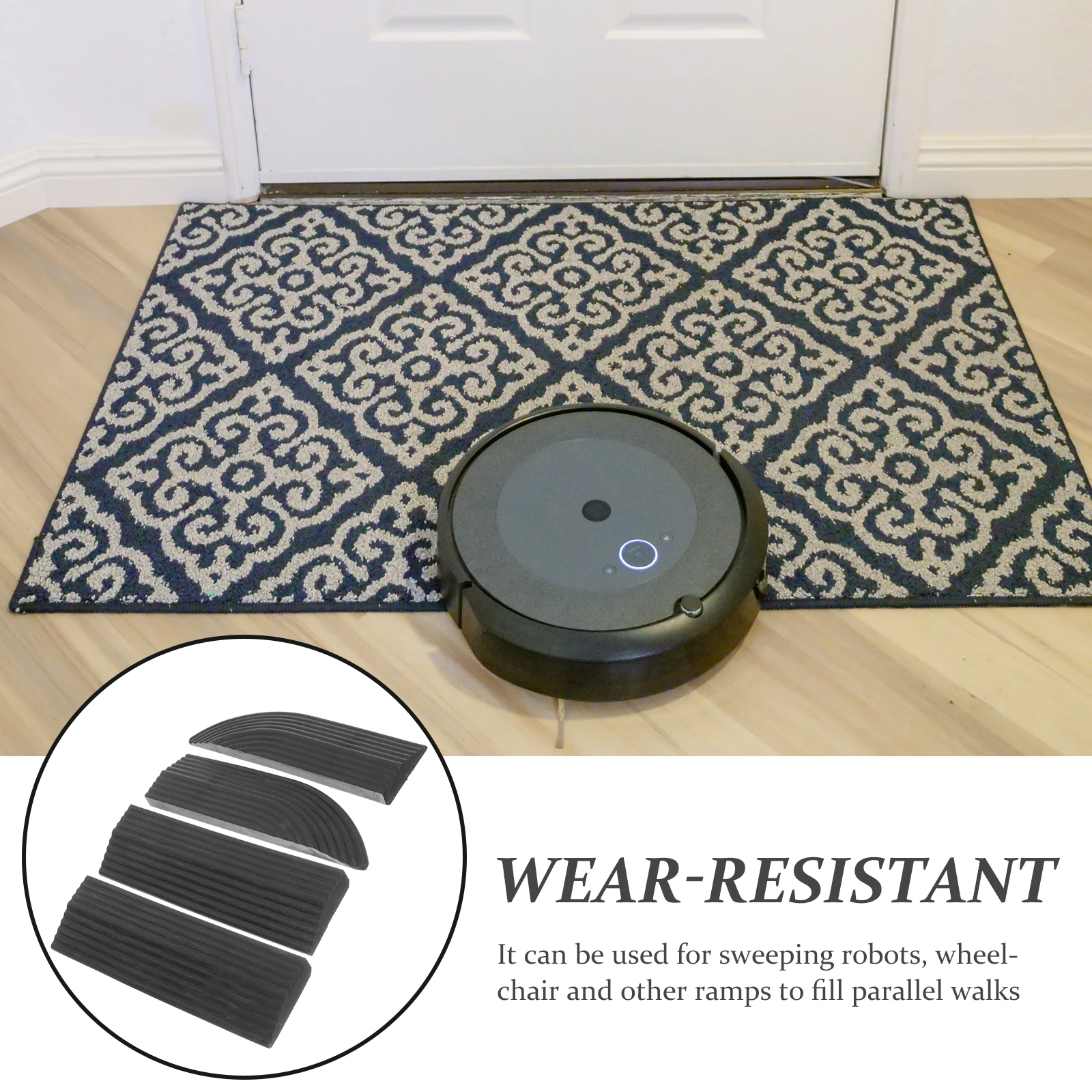 

Rubber Ramp for Sweeping Robot Wheelchair Home Use Lightweight Durable Anti Slip Slope Mat Health Care Accessories