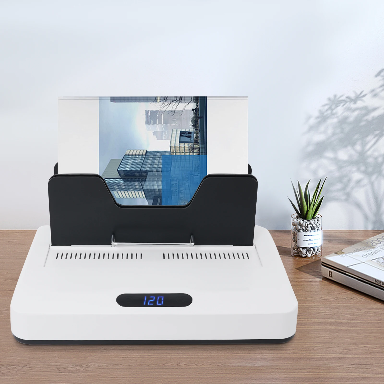 

700W Hot Melt Binding Machine - No Preheating & Punch-Free for A4 Documents (60mm Thick, 3 Timer Modes)