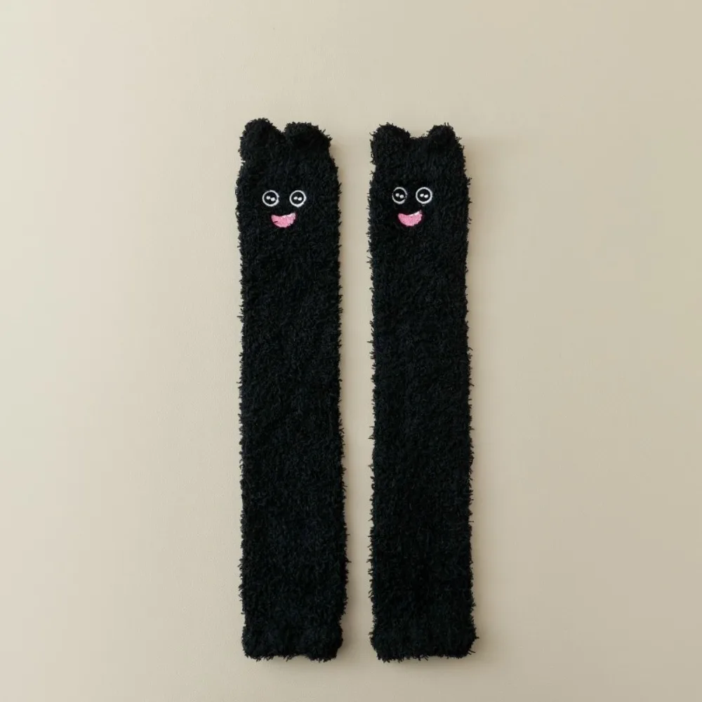 

Cute Arm Warmer Cartoon Design Coral Fleece Elbow Guard Solid Color Arm Protection Sleeve