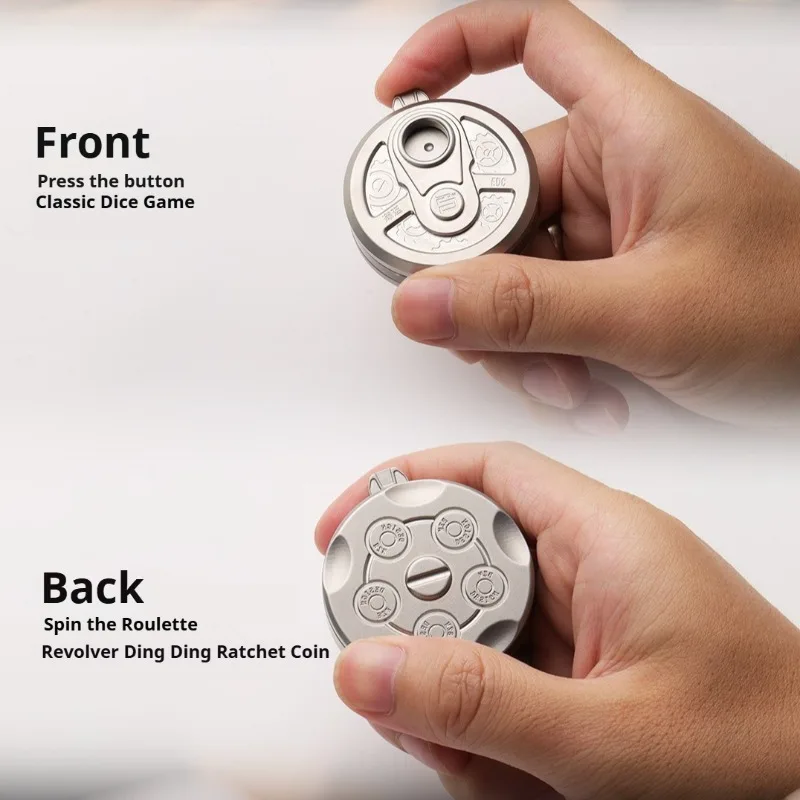 Ruleta de dados, prensa de monedas de empuje magnética, rodillo giratorio, Spinner, placa de empuje, volante de inercia yema del dedo, juguete para aliviar el estrés EDC
