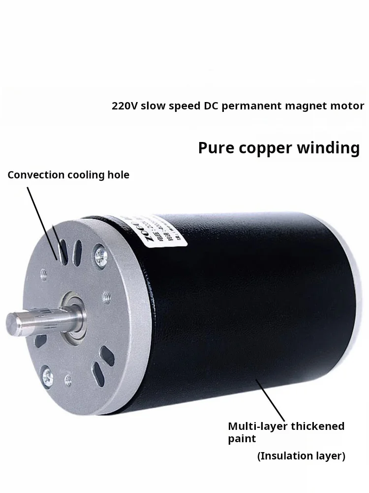 77mm 220V 250W 400W 500W 4000rpm DC motor forward and reverse rotation pure copper winding dual bearing for bridge feeding