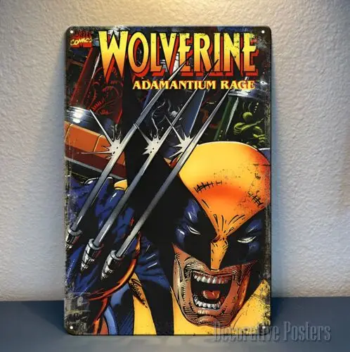 Adamantium Retro-Videospiel-Metallposter – 8 x 12 Zoll (20 x 30 cm) – Aluminiumschild